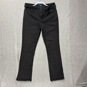 NYDJ Boot Cut Jeans Size 14 Brown Denim Rhinestone Pockets